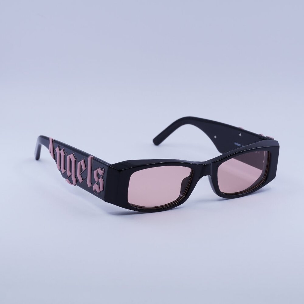 Palm Angels PERI007 ANGEL 1021 Sunglasses Black Rectangle Frame, Cameo Lenses